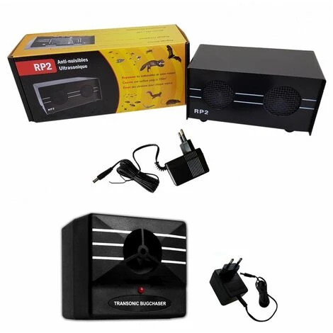 SATENCO RP1 + RP2 PACK ULTRASONS Anti Chauves Souris Insectes Rongeurs Cafards Araignées Tiques Puces