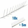 PESTSYSTEMS 5 Mètre Pics Anti Pigeon Pour Gouttière 2 Rangées V2A Titan - Solution De Qualité Pour Contrôle Des Oiseaux Pointes En Acier Inoxydable De Contrôle Des Oiseaux