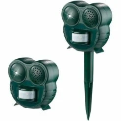 SOLDELA Chasse Nuisibles - Répulsif Chien, Chat, Oiseau - Flash 5 LED - Détecteur De Mouvements