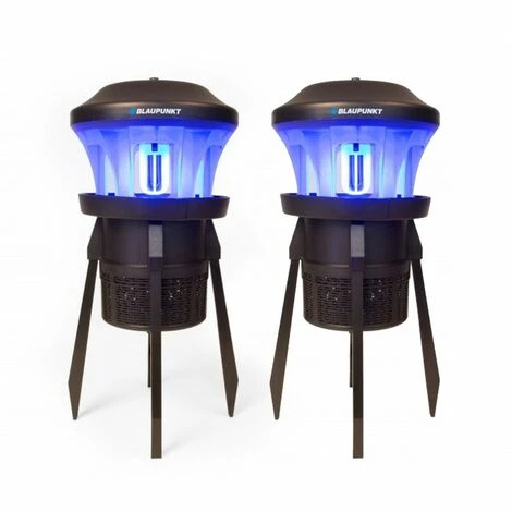 BLAUPUNKT Pack De 2x Piège Insectes Anti Moustiques Tigres Usage Extérieur 250m2 UV Efficace