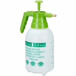 Relaxdays Pulvérisateur 1,5 Litre Buse Réglable En Laiton Pour Plantes Jardin Produits Ménagers PE, Blanc/vert