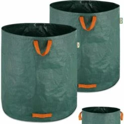GARDEBRUK - 2x Sacs De Jardin 500L 50 Kg Sac De Déchets Ordures Végétaux Tissu Renforcé Pliable Hydrofuges Sac