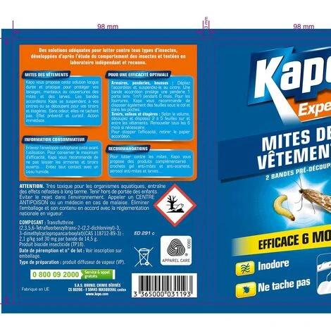 Papier Accordéon Contre Mites Des Vêtements X2 KAPO – Image 2