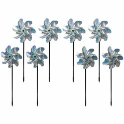 ASUPERMALL 8Pcs Oiseau Repulsif Roulades Sparkly Holographic Pin Roue Spinners Effaroucher Les Oiseaux Et Ravageurs