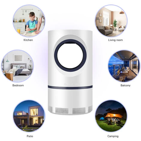 HAPPYSHOPPING USB LED UV Mosquito Killer Light Silencieux Photocatalytique Inhalation Mosquito Killer Blanc – Image 2