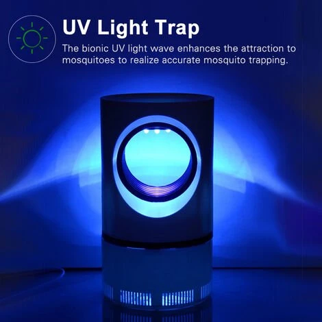 HAPPYSHOPPING USB LED UV Mosquito Killer Light Silencieux Photocatalytique Inhalation Mosquito Killer Blanc – Image 3
