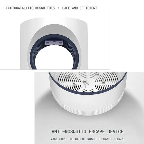 HAPPYSHOPPING USB LED UV Mosquito Killer Light Silencieux Photocatalytique Inhalation Mosquito Killer Blanc – Image 4