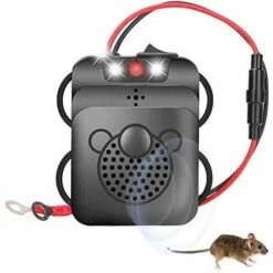 BRIDAY Répulsif à Ultrasons Pour Parasites,Électronique Dissuasion De Rat,Contrôle Des Parasites Rejet Des Souris Et Des Rongeurs Avec Lampes Stroboscopiques à Del Pour Voiture, Grange, Cuisine