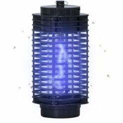 Outsunny Lampe Anti-insectes Anti Moustique Design Lanterne Tue Mouche électrique Destructeur D'insectes LED 3 W Noir - Noir