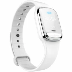 ASUPERMALL M20 3 En 1 Bracelet Anti-Moustique A Ultrasons Led Horloge Thermodetecteur Anti Moustique Parasite Insecte Anti-Insectes Bracelet Repulsif, Blanc