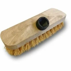 KIBROS Balai Brosse Lave-pont 22 Cm En Chiendent - Monture Bois - Douille Vissante Plastique - Quantité X 1 - Chiendent Sans Manche