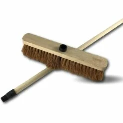 KIBROS Balai De Ménage En Fibres De Coco Naturel Long 37,5 Cm - A L'unité - Balai Coco 37,5 Cm