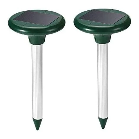 Perle Rare Répulsif Taupe Ultrason Répulsif Serpent Solaire Imperméable Pièges à Taupes Anti-Taupes Contre Les Campagnols Répulsif Ultrason Pour Animaux (Lot De 2)