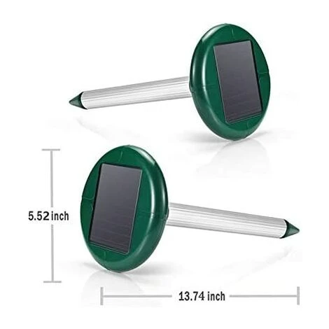 Perle Rare Répulsif Taupe Ultrason Répulsif Serpent Solaire Imperméable Pièges à Taupes Anti-Taupes Contre Les Campagnols Répulsif Ultrason Pour Animaux (Lot De 2) – Image 3