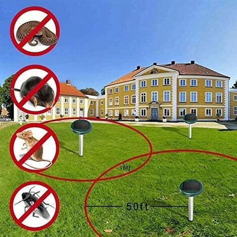 Perle Rare Répulsif Taupe Ultrason Répulsif Serpent Solaire Imperméable Pièges à Taupes Anti-Taupes Contre Les Campagnols Répulsif Ultrason Pour Animaux (Lot De 2) – Image 5