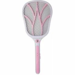 THSINDE Raquette Anti Moustique Electrique Rechargeable, Tapetteà Mouches Et Autres Insectes Volants Rechargeable Par USB Éclairage LED Double Couche De Protection En Maille,ROSE