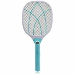 THSINDE Batterie Au Lithium 3000V Trois Couche De Protection En Maille Raquette Anti Moustique Electrique Rechargeable LED Tapetteà Mouches USB Rechargeable Tue Mouche Electrique Répulsifs À Mouches,Blue