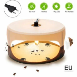 HAPPYSHOPPING Piege A Punaises De Lit Sticky Flea Trap Dome Avec 2 Disques De Colle, Tampon Anti-puces Non Toxique Et Inodore, Piege A Puces Leger Adapte Aux Enfants Et Aux Animaux Domestiques, Prise Europeenne,modele:Prise EU Blanche