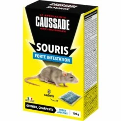 CAUSSADE CASAE4N Anti Souris|Céréales Forte Infestation | 5 Sachets |100g | Lieux Secs |Grenier Charpente |Très Appètent | Action Rapide | Fabriqué En France