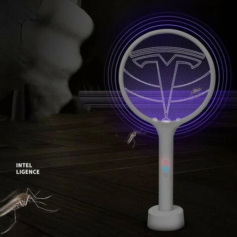 SUNFLOWER Raquette Anti-moustiques électrique Permet De Se Débarrasser Des Moustiques, Mouches Et Autres Insectes Volants Rechargeable Par (USB Éclairage LED â Image 5