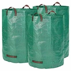 ZHUOXUAN 3 Sacs De Jardin Premium XXL - Sacs De Déchets De Jardin Stables En Polypropylène Extrêmement Robuste (PP) 150gsm - Sacs à Feuilles Autoportants Et Pliants