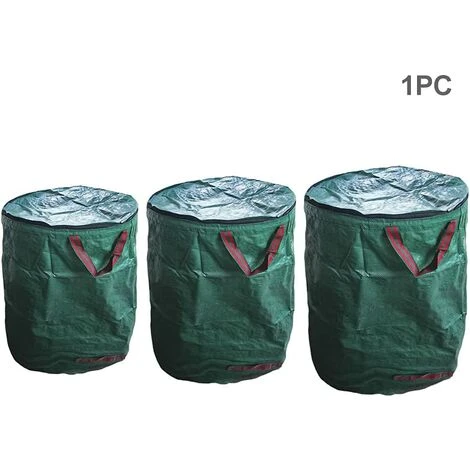 AIDUCHO Sacs à Déchets De Jardin, Grande Capacité Avec Couvercle Et Poignées, Sacs Poubelles Pliables Et étanches, 3 Tailles : 120 L/272 L/300 L (taille : 120 L) – Image 5