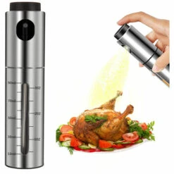 BETTERLIFE Vaporisateur Huile Pluvérisateur D'Huile, 100 Ml En Acier Inoxydable Pour Friteuse à Air, Ustensiles De Cuisine, Bouteille D'huile Pour Salade, Barbecue, Pâtisserie, Grillades