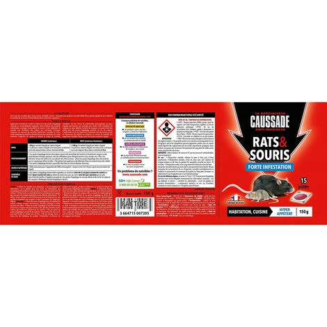 MULTITANKS Lot De 2 Boites De Raticide Rats & Souris - Pat'Appât Forte Infestation 150gs , Boite De 15 X 10grs – Image 2