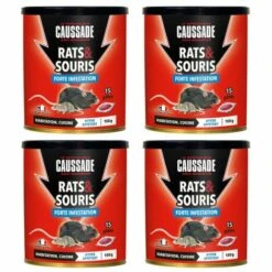 MULTITANKS Lot De 4 Boites De Raticide Rats & Souris - Pat'Appât Forte Infestation 150gs , Boite De 15 X 10grs