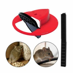 KARTOKNER Piège à Souris Intelligent En Plastique Réutilisable Couvercle De Seau Souris Rat Piège à Souris Sans Cruauté Ou Létal Piège Style De Porte Multi Catch (Rouge)