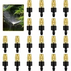 Buse De Pulvérisation En Laiton Pulvérisateur D'Arrosage En Laiton Ajustable Buse Tête D'Arrosage Arroseurs Atomiseurs Pour L'Irrigation De L'Arrosage Des Jardins,Starlight,20 Pcs