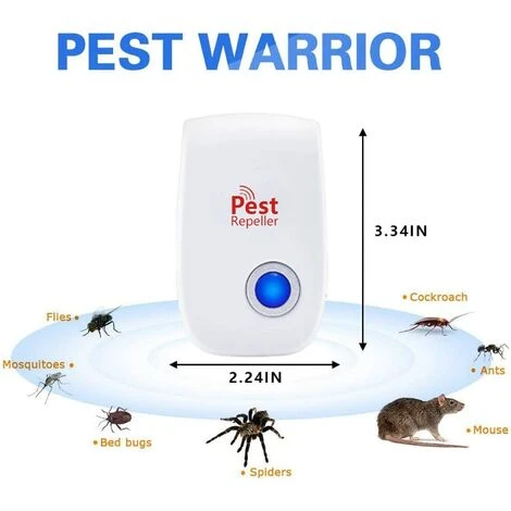 SUPERMARKET Ultrason Souris Et Rats, Anti Araignee,Répulsif Anti Rongeurs,Répulsif Antiparasitaire à Ultrasons, Répulsif Moustique Ultrason Haute Puissance, Anti Coquerelle,Mouches,Moustique,Cafards, 4pcs,Superma – Image 2