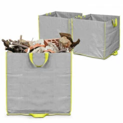 LESTO Lot De 3 Sacs à Gravats Et Déchets Polyester 400l - Gris