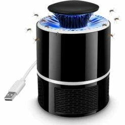 KARTOKNER USB UV Lampe Anti Moustique Électrique Tueur De Moustique Tueur D'insectes Mouches Piège,Surface Utile Jusqu'à 20m²,Pas Bruit,Pas Rayonnement (noir)