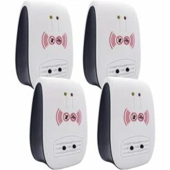 KARTOKNER 4 Packs Répulsif Ultrasons, Intérieur Electronique Ultrasonic Pest Repeller Pour Insectes, Moustiques, Souris, Fourmis, Cafards - (Mise à Niveau, Prise Standard Européenne)