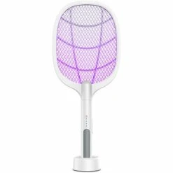 QERSTA Raquette Anti Moustique Electrique Insectes Tue Mouche Electrique 2 In 1 USB Moustique Lampe Lumière Led Uv Tapette à Moustiques électrique Zapper Raquette Tuer Moustiques Pour Mouches De Mites