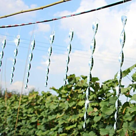 VERSAILLESFR Repulsif Oiseaux, 12 Pièces Epouvantail Oiseaux Effaroucheur Oiseaux Spirale Vent Réfléchissant Spirale Rotatif Répulsif Pour Effrayer Les Oiseau, 6 Couleurs (30CM) Versailles – Image 4