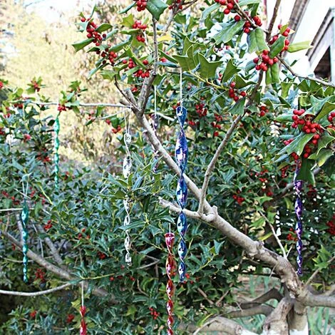 VERSAILLESFR Repulsif Oiseaux, 12 Pièces Epouvantail Oiseaux Effaroucheur Oiseaux Spirale Vent Réfléchissant Spirale Rotatif Répulsif Pour Effrayer Les Oiseau, 6 Couleurs (30CM) Versailles – Image 5