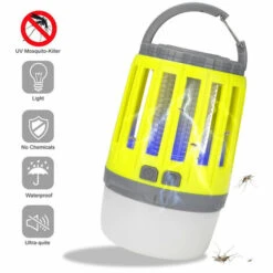 LIFCAUSAL Portable Intérieur Extérieur Mosquito Killer Lampe Lumière Violette Choc Électrique À Usages Multiples Camping Lumière Étanche Lavable