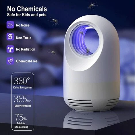LTS FAFA Lampe Anti-Moustiques,Fly Bug Attraction ¨¦lectrique Lumi¨¨re UV Tueur D'insectes,Pi¨¨ge ¨¤ Insectes De Charge USB Tueur De Mouches Pour Cuisine, Int¨¦rieure Chambre D'enfants – Image 2