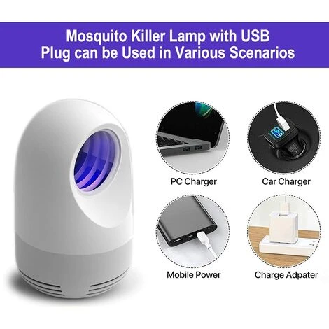 LTS FAFA Lampe Anti-Moustiques,Fly Bug Attraction ¨¦lectrique Lumi¨¨re UV Tueur D'insectes,Pi¨¨ge ¨¤ Insectes De Charge USB Tueur De Mouches Pour Cuisine, Int¨¦rieure Chambre D'enfants – Image 4