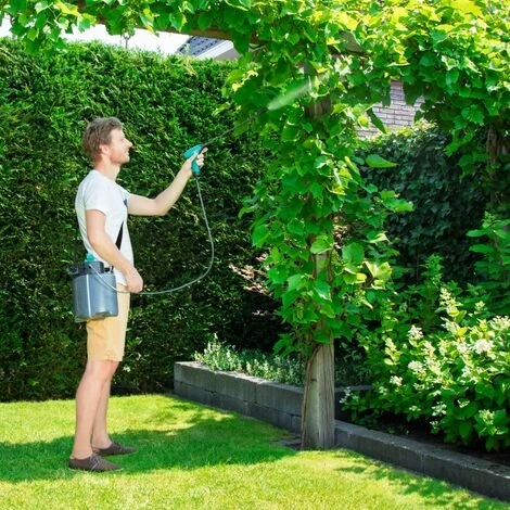 VONROC Pulvérisateur à Pression 5L - Batterie 4V Intégrée - Indicateur LED - 2 Lances De Pulvérisation, Une Bandoulière Et Un Câble De Charge USB Inclus