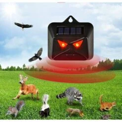 BENOBBY KIDS ISOTRONIC Répulsif Solaire Contre Les Animaux Sauvages Tels Que Les Ratons Laveurs, Les Chevreuils, Les Renards, Les Sangliers, Etc. - 4 Répulsifs Efficaces Avec Lumière LED Rouge