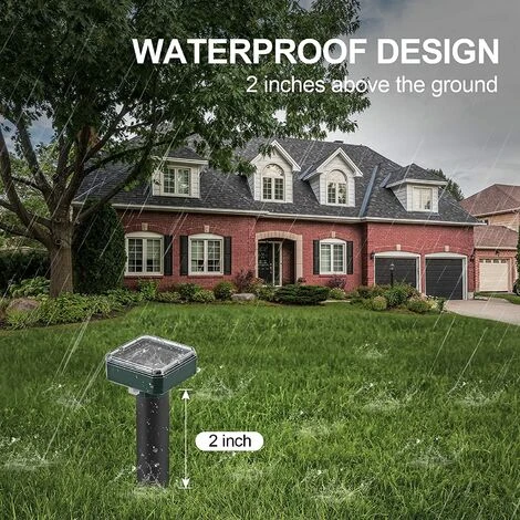 FVBJD Lot De 4 Répulsifs à Ultrasons Carrés à énergie Solaire - Répulsif à Taupes Soniques - Répulsif à Taupes - Répulsif Pour Campagnols - Pour Pelouse De Jardin Et De Cour, Répulsif Anti-rongeurs – Image 3