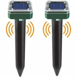 FVBJD Lot De 2 Répulsif Solaire Ultrasonic Solar Anti-taupes - Répulsif Anti-taupes - Répulsif Anti-campagnols - Répulsif Anti-taupes Pour Jardin