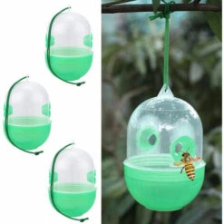 TANCYCO 3 Pièces Réutilisable Extérieur Guêpe Suspendu Piège à Mouches Attrape Apiculture Receveur Cage équipement Outils Pour Guêpes Abeilles Frelon Lutte Antiparasitaire Jardin