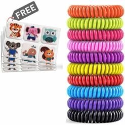 LIFCAUSAL Lot De 20 Bracelets Anti-moustiques Avec 4 Patchs – Bracelets étanches Pour Enfants Et Adultes, Refermables Sans Deet Naturel.