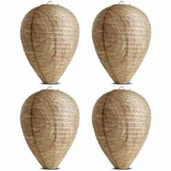 ILOVEMILAN 4 Pièces Nid De Guêpe Leurre écologique Suspendu Faux Nid De Guêpe Lanterne Piège