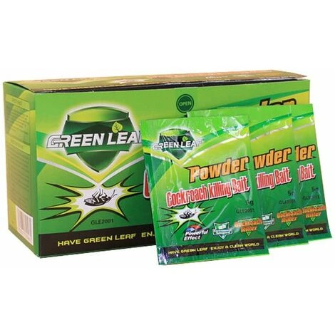 ILOVEMILAN 50 Paquets De Poudre De Feuille Verte Cafard Tueur Appât Répulsif Tuant Piège Antiparasitaire