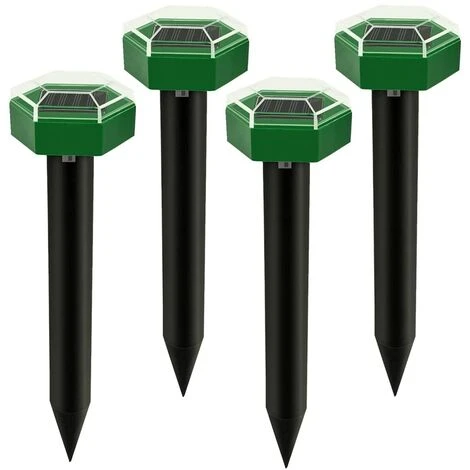 FUHUIDATRADING Répulsif Anti Taupes,répulsif Serpent Ultrason 4 Pcs,Répulsif Taupe Solaire à Ultrason,Répulsif Solaire Contre Les Taupes , Chasse Taupe Solaire,Pour Pelouse, Jardin,anti Taupes/ Serpent(Vert)